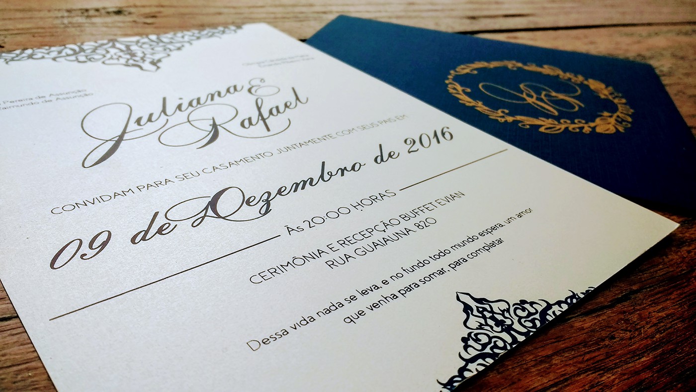 Invitation wedding silk screen handmade design Event lettering monogram convite casamento