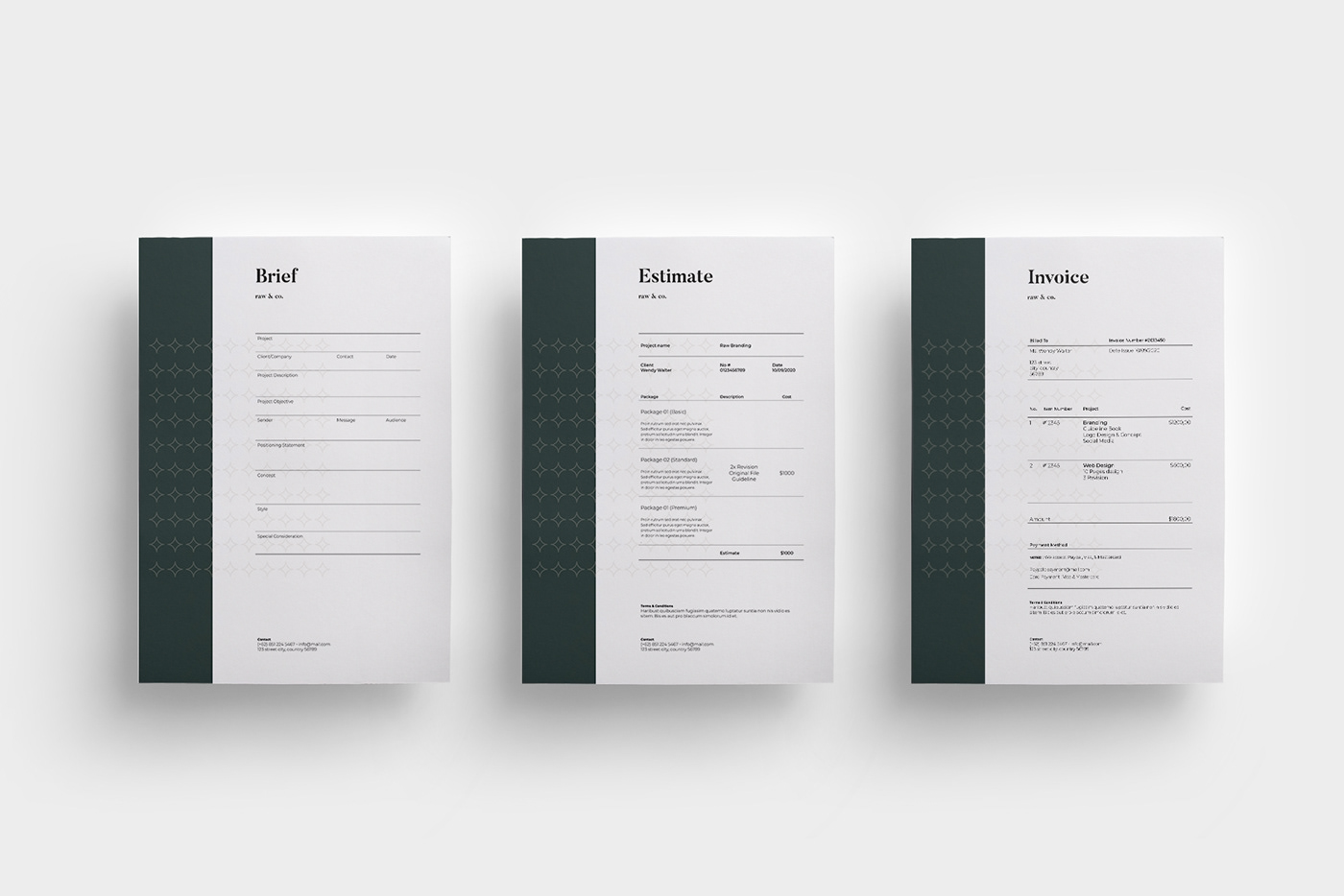 brand editorial InDesign Pitch Pack portfolio Proposal Stationery template