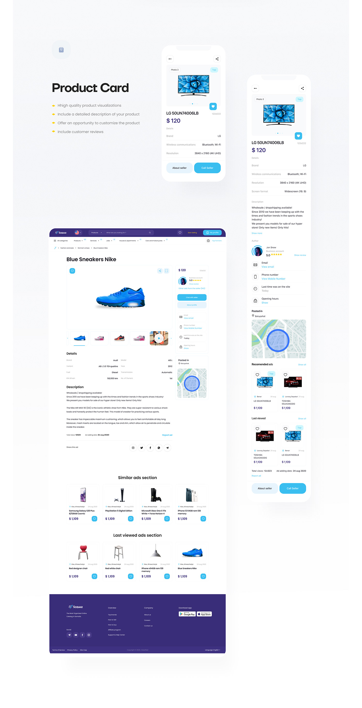 Ecommerce Marketplace store auction olx Platform product design  shop craigslist UI/UX