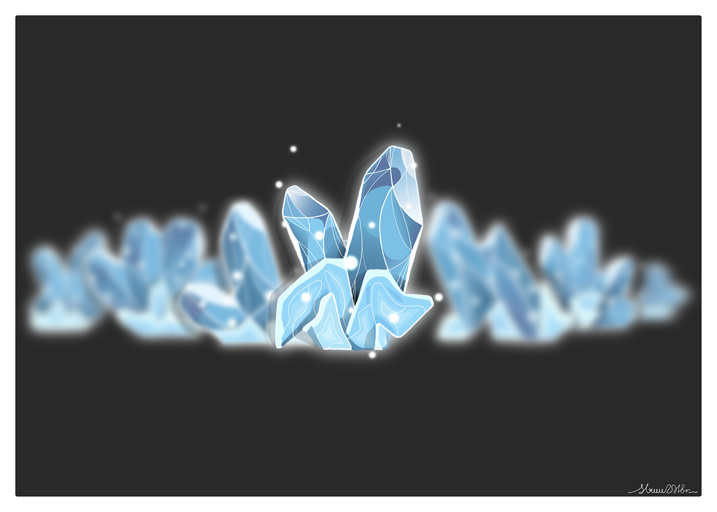 crystals blue Studium