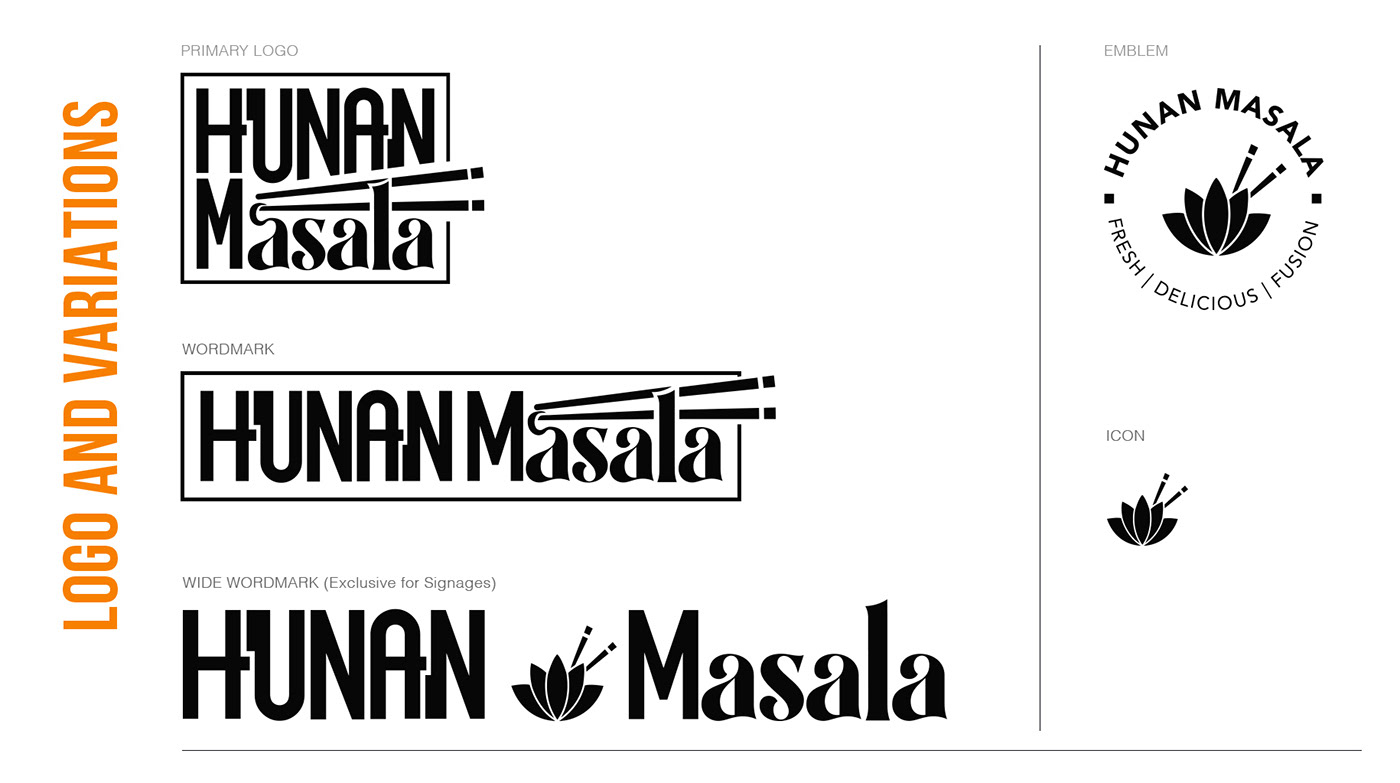 Logo Lockups and Variations for an Indo-chinese Asian food truck brand