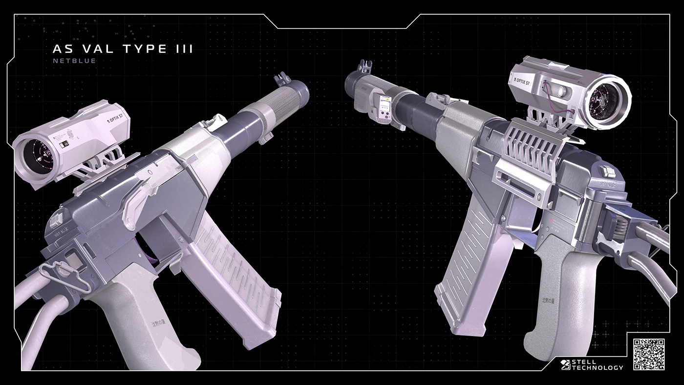 concept Cyberpunk Gun Scifi scope stellstudio stelltech stelltechnology vanyastellar Weapon