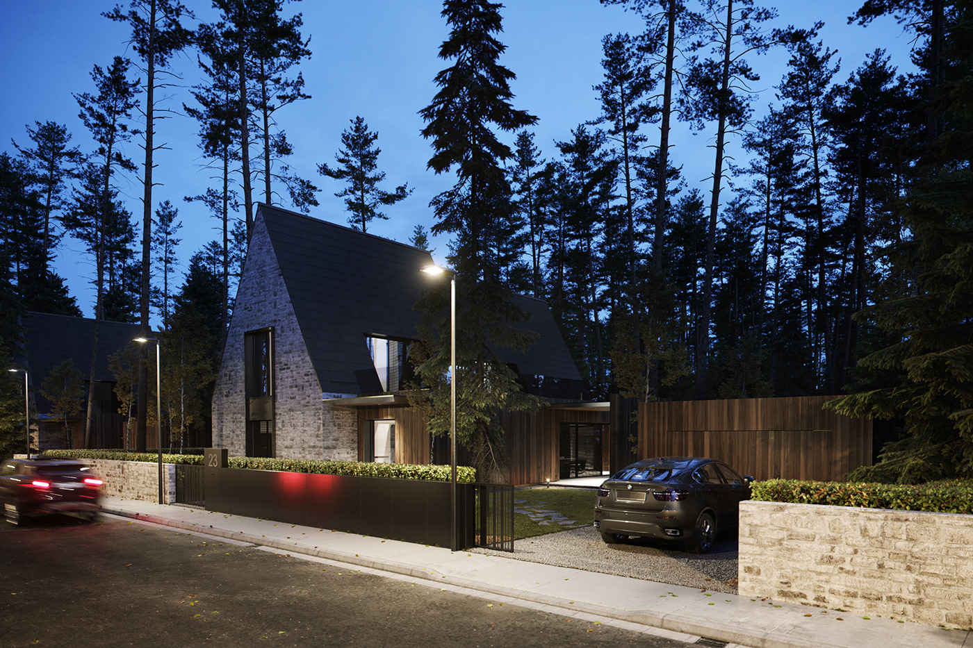 visualisation house 3D architecture design exterior Interior Render CG Cottage
