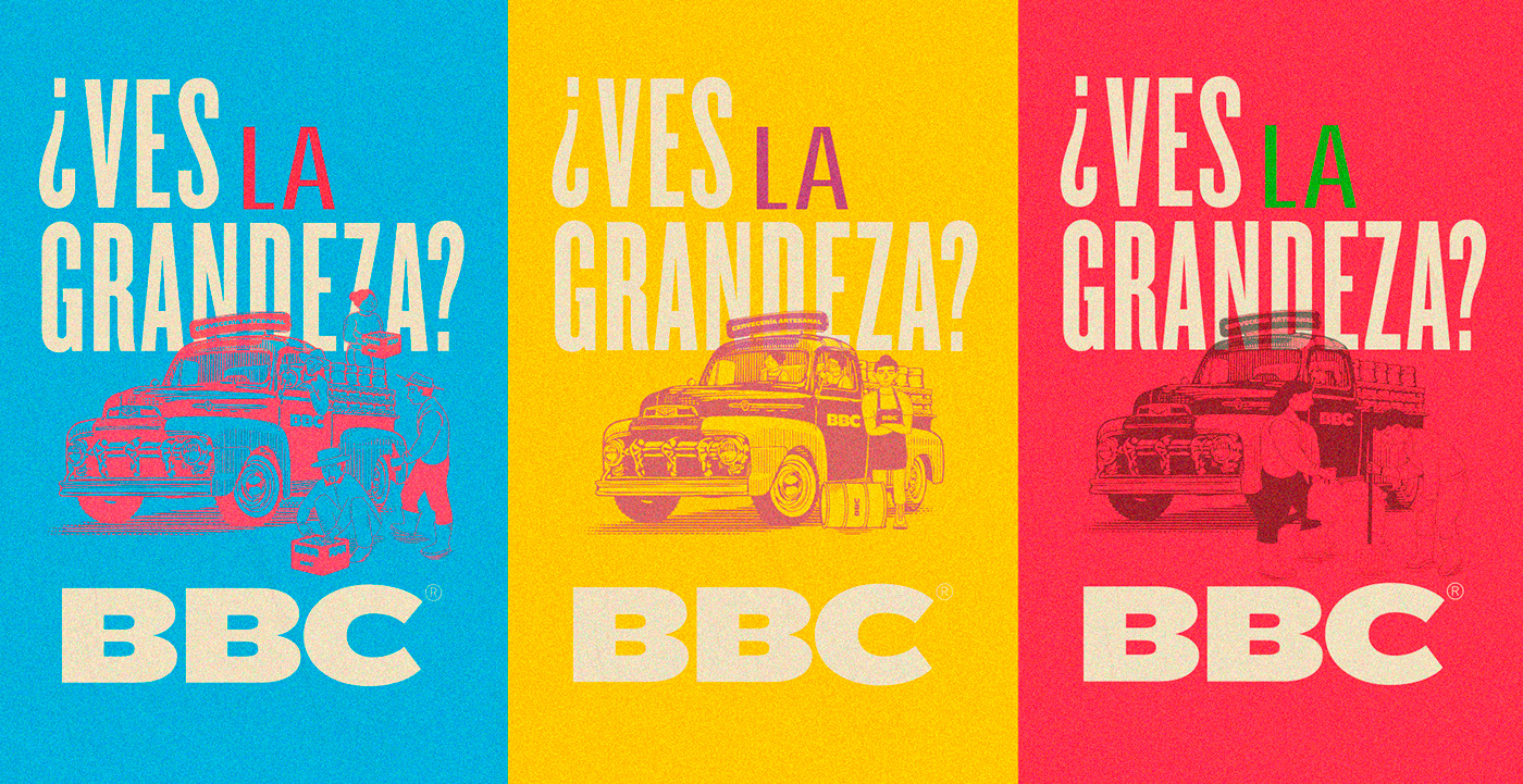 colombia print BBC beer cerveza colors ILLUSTRATION  ilustracion people Young lions