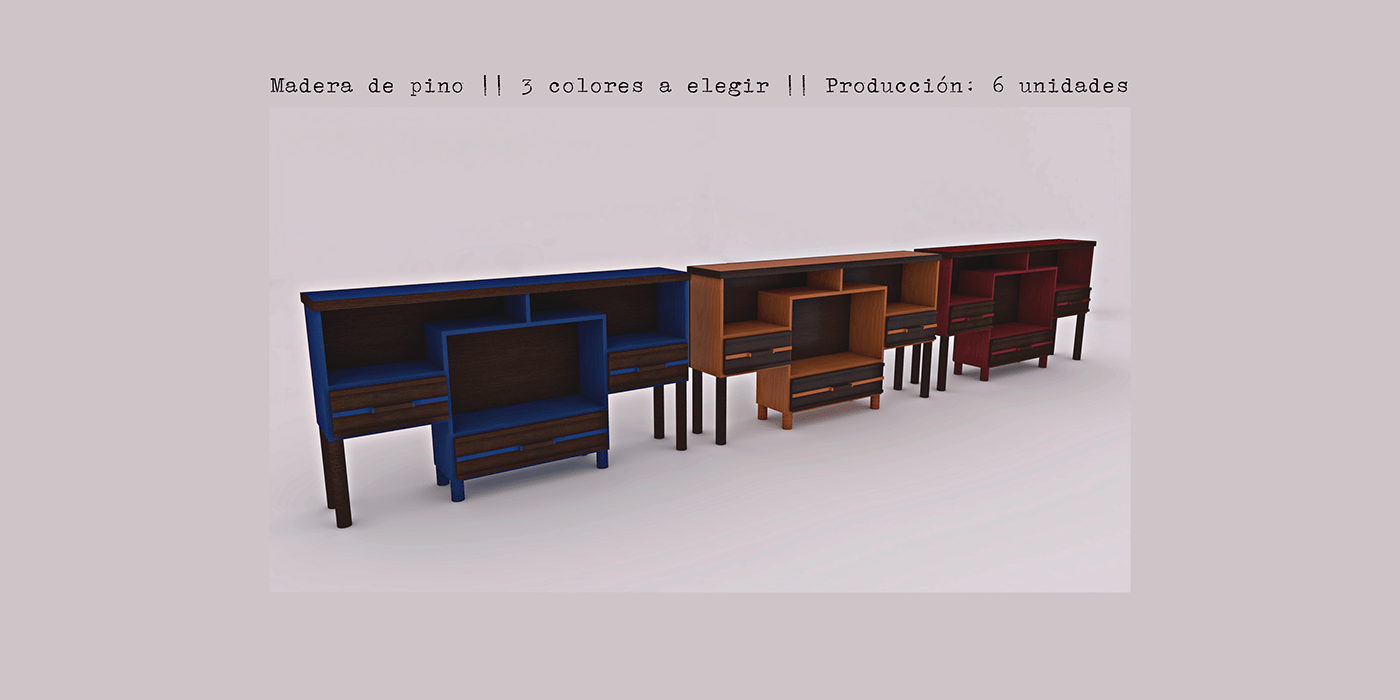 3D credenza furniture HOUSE DESIGN industrial design  muebles Render SketchUP vray wood