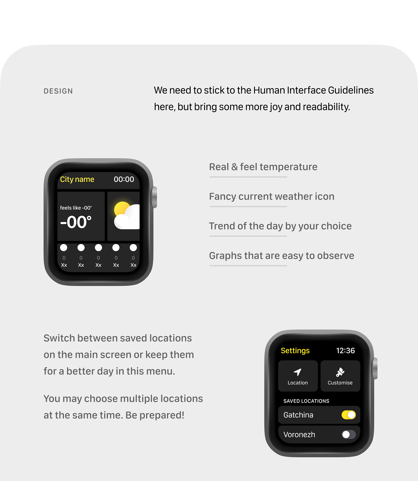 apple watch Figma forecast Interface ios mobile redesign UI/UX Watch OS weather