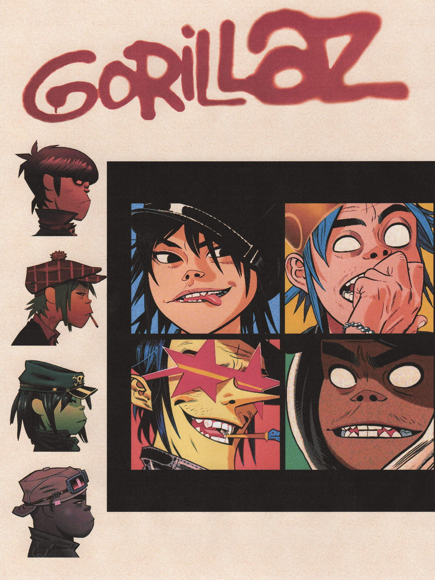 gorillaz music Digital Art  poster Graphic Designer band artwork cartoon Character design  digital illustration