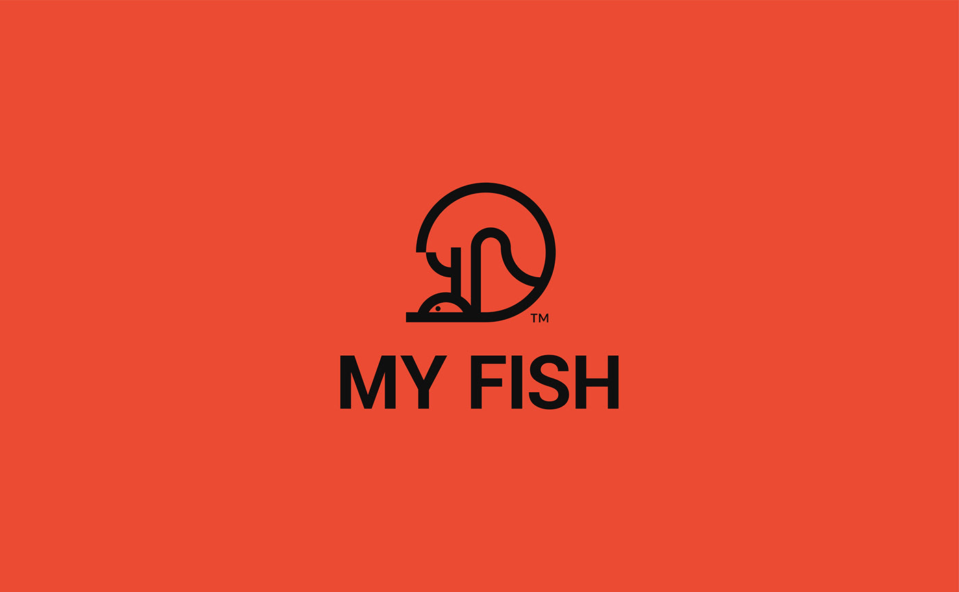 branding  Cat design fish logo My fish  clean creative identity Minimalism