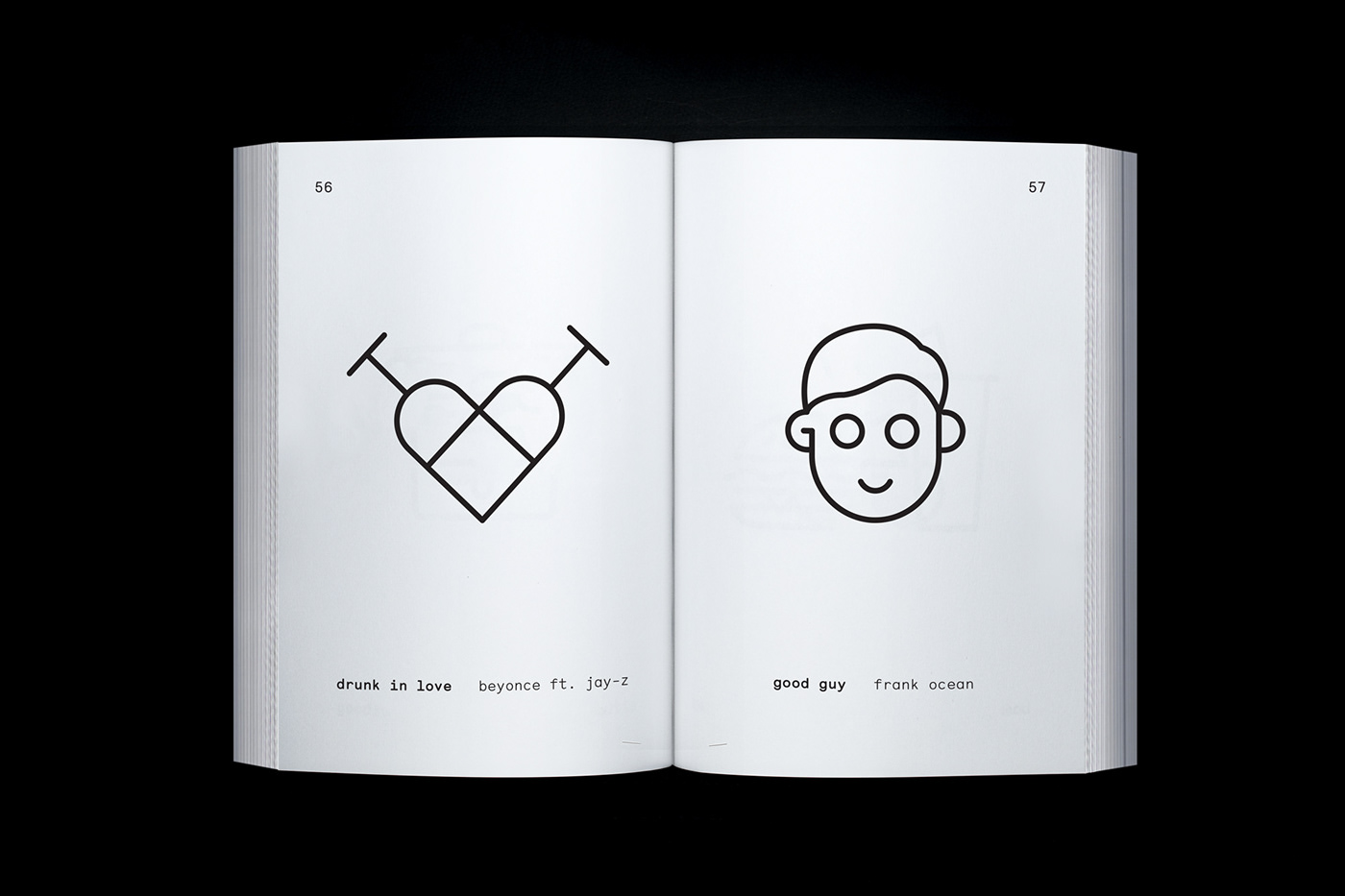 book icons music minimalist pin editorial Layout design art direction  book design