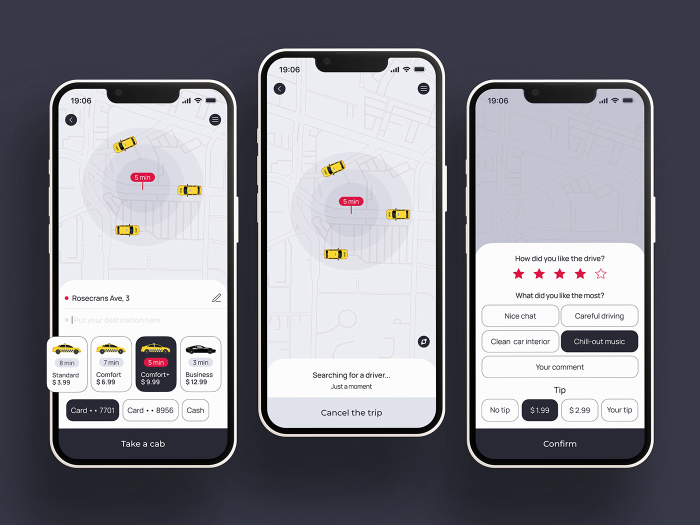 mobile phone taxi taxi app cab Travel Uber car trip feedback UI/UX