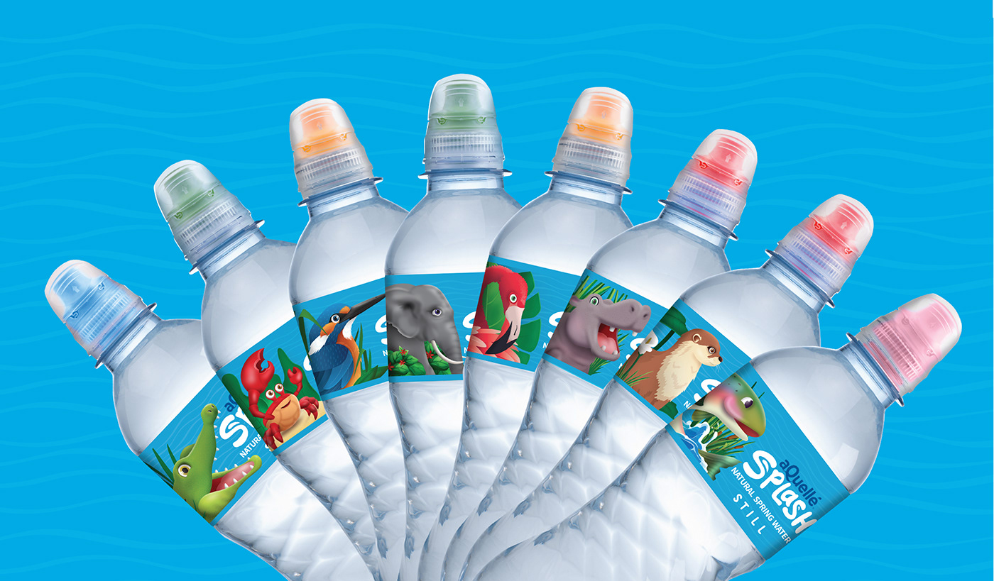 illustrtion Packaging cartoon character product design  graphic design  drinks Natural Spring Water