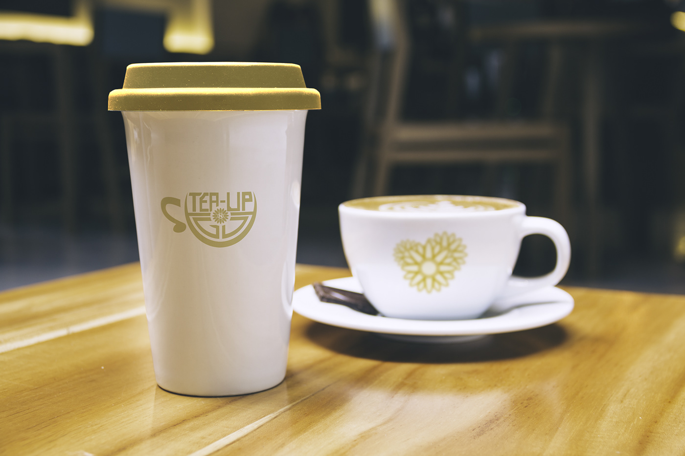 graphic design  store fastfood cup apron Outdoor design gráfico loja identidade visual tea