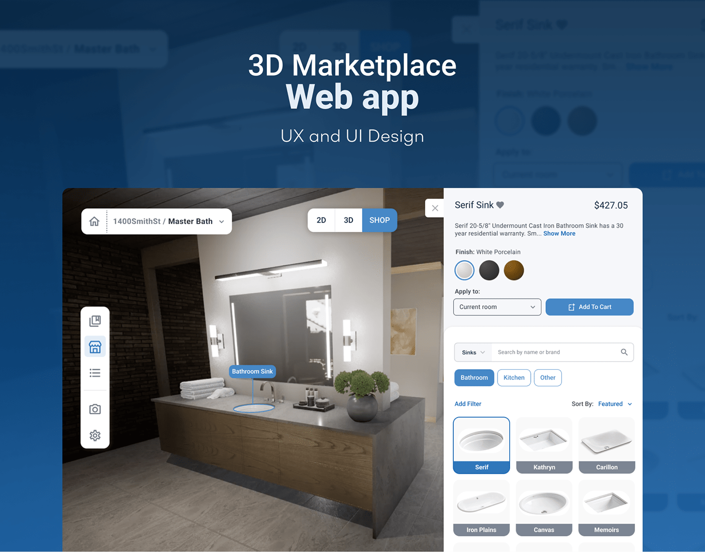 3d marketplace building products design system information architecture  ui design usability testing user experience User research UX design virtualhaus