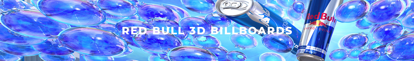 Red Bull OOH 3D billboard anamorphic CGI Render