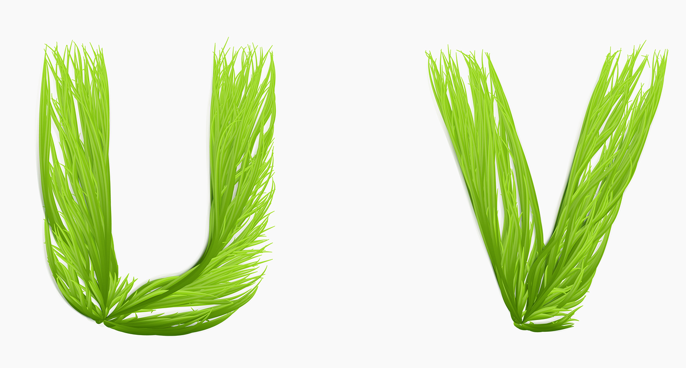 grass letter vector houdini Illustrator growth type ILLUSTRATION  concept typography  