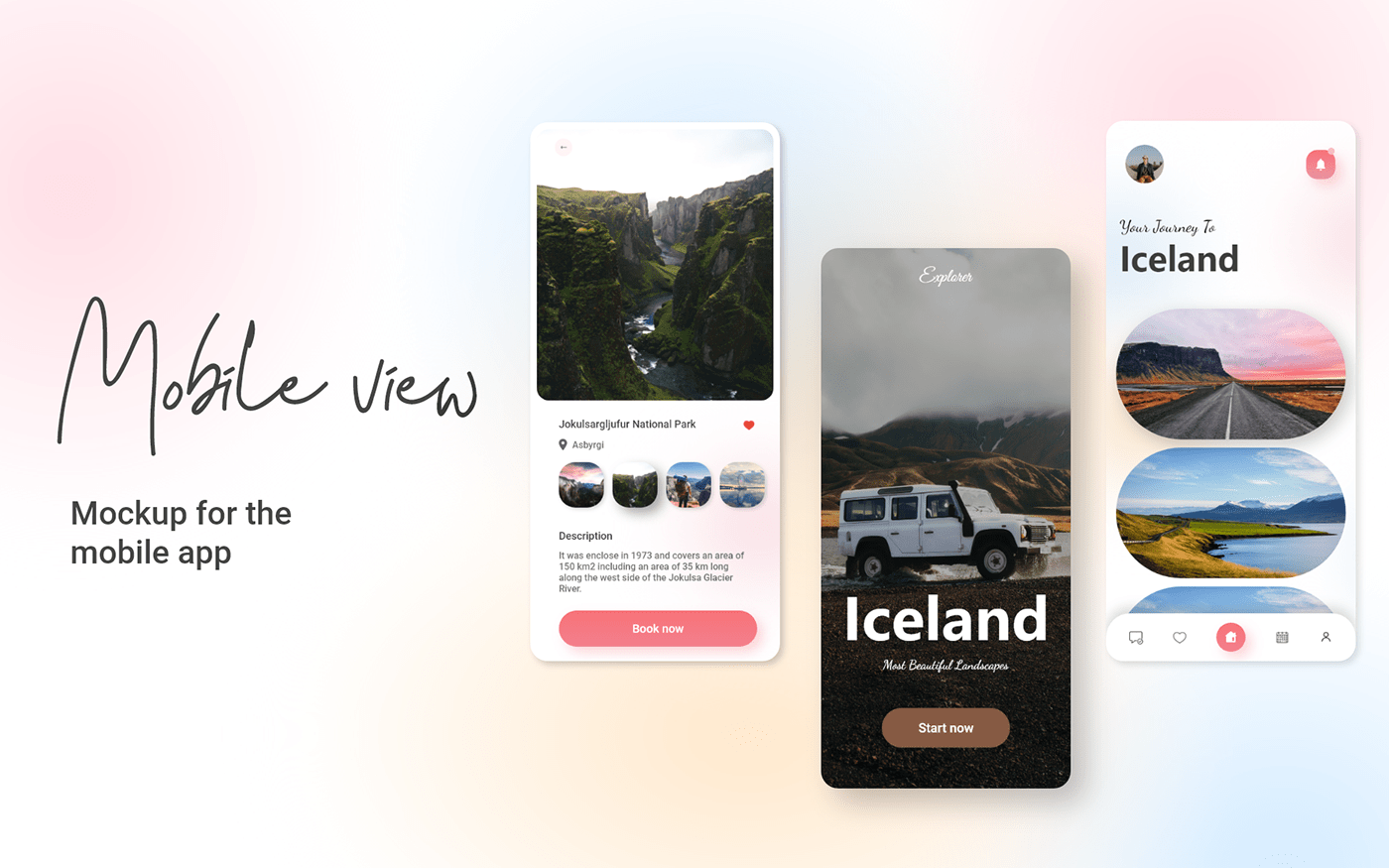 Adobe XD iceland Nature Travel UI ui design UI/UX user interface Webdesign Website Design
