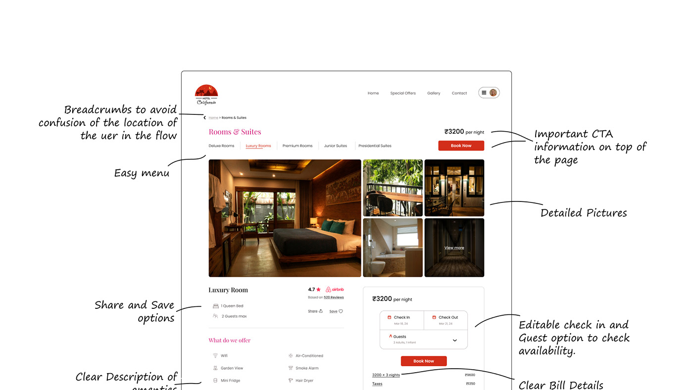 hotel design Hotel Website Design landing page Case Study Figma UI/UX user experience user interface Logo Design booking website