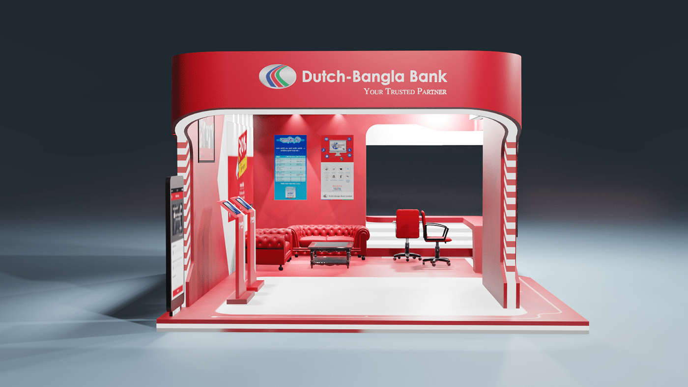 3d stall dbbl Dutch Bangla Bank Design stall Stall Design