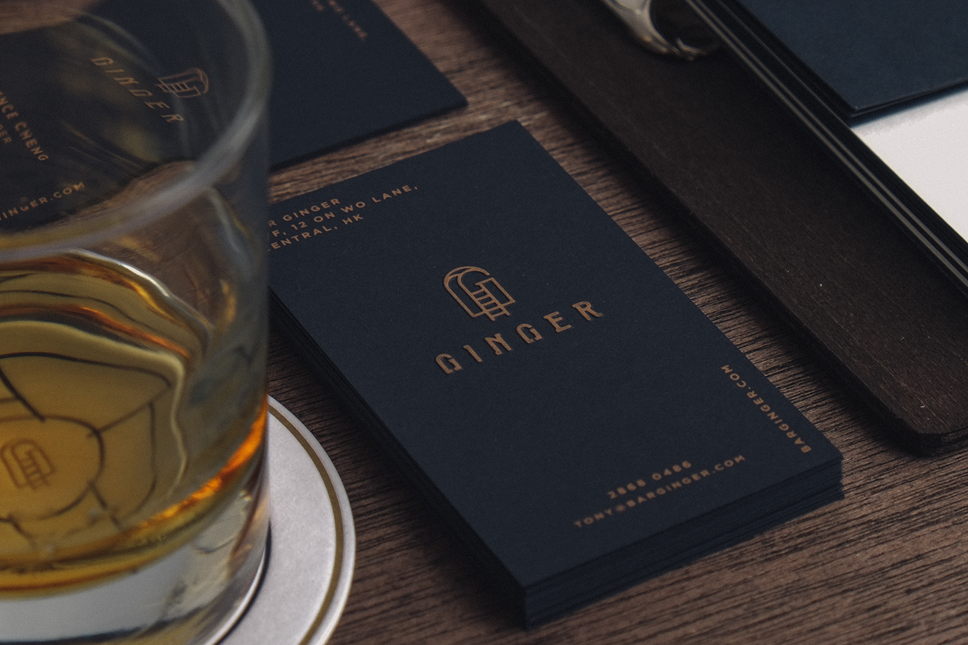 bar alcohol Whisky asia Hong Kong Typeface menu namecard brand coaster logo drink photo wood brass
