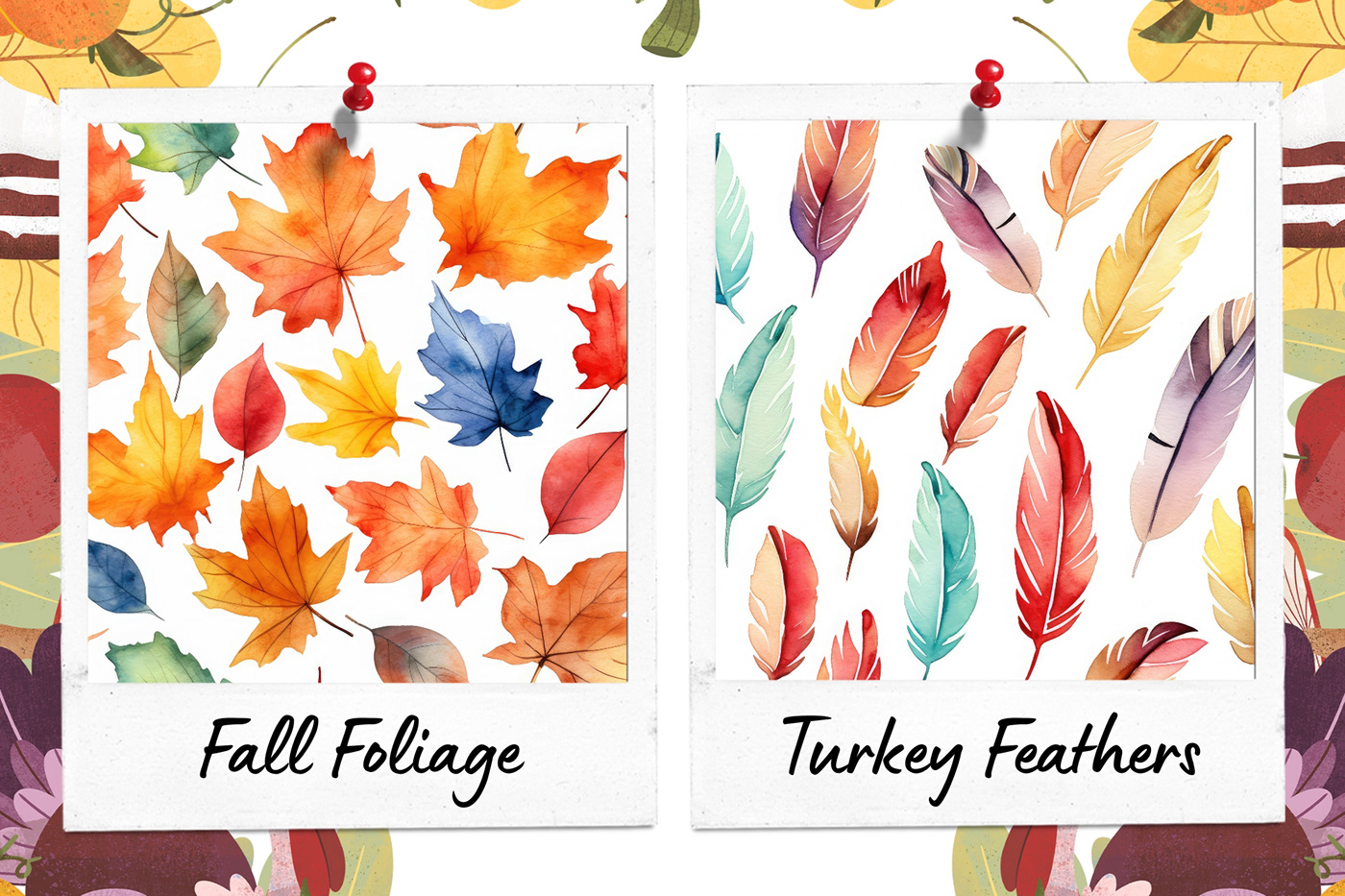 watercolor seamless seamless pattern thanksgiving day Turkey Black Friday autumn Fall winter Pilgrims
