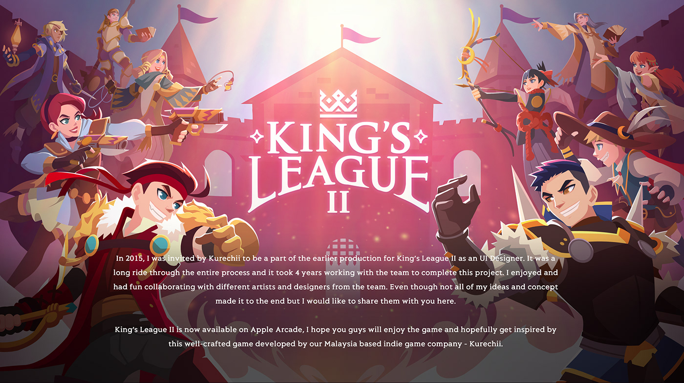 game graphics Interaction design  UI apple arcade battle Games King's League league apple