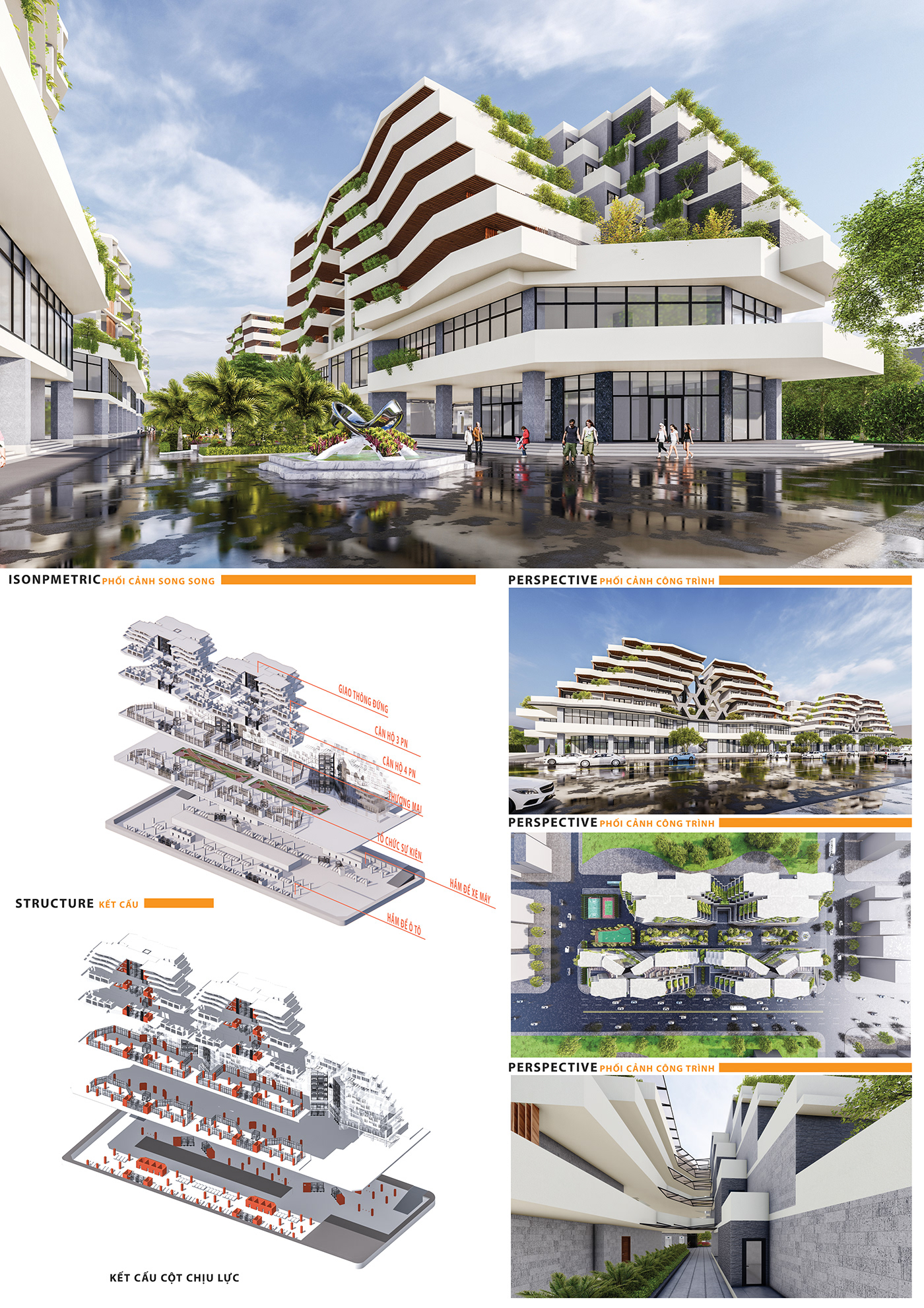architecture chung cư hiện đại ĐỒ ÁN CHUNG CƯ green architecture k5 K5 Project Landscape lumion project apartment Render