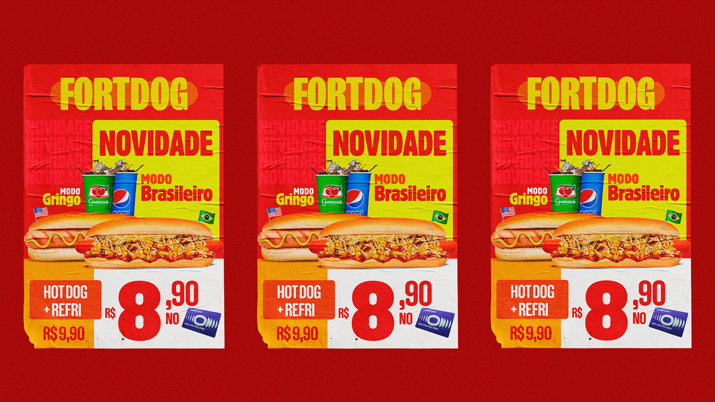 campaign varejo visual identity hot dog campanha Supermarket cachorro quente Fast food Social media post marketing  