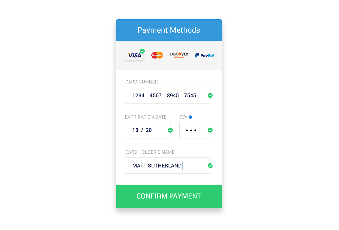 validately payment methods