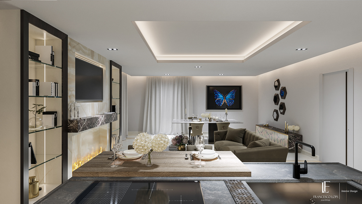 CGI cinema4d CoronaRender  design home Interior luxury rendering