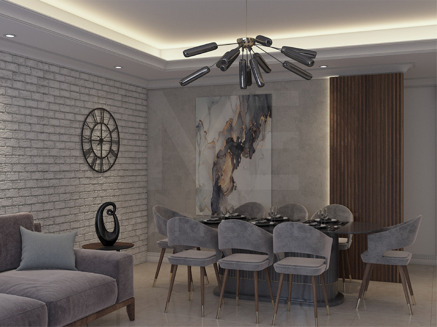3d design apartment architecture art decorations Engineering  Engineering Projects false ceilings furniture wall paper