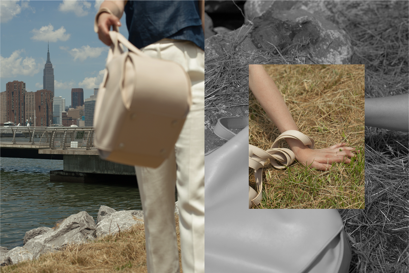 Italy New York nyc leather handbag Fashion  purse simple modern minimal
