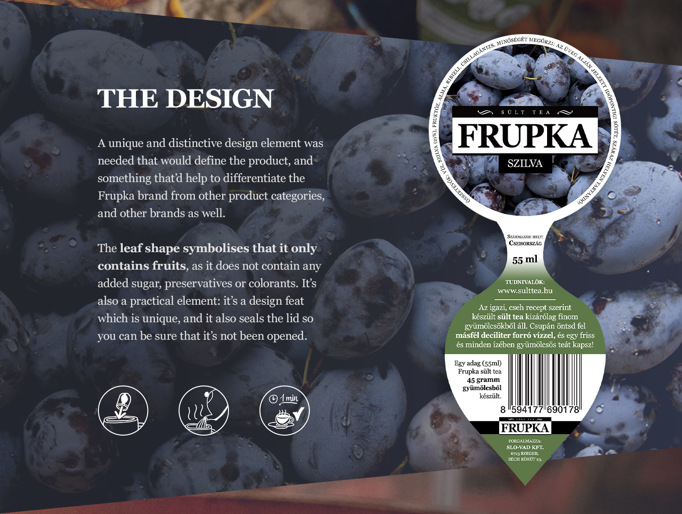 frupka sült tea baked tea tea jar hungary design label design