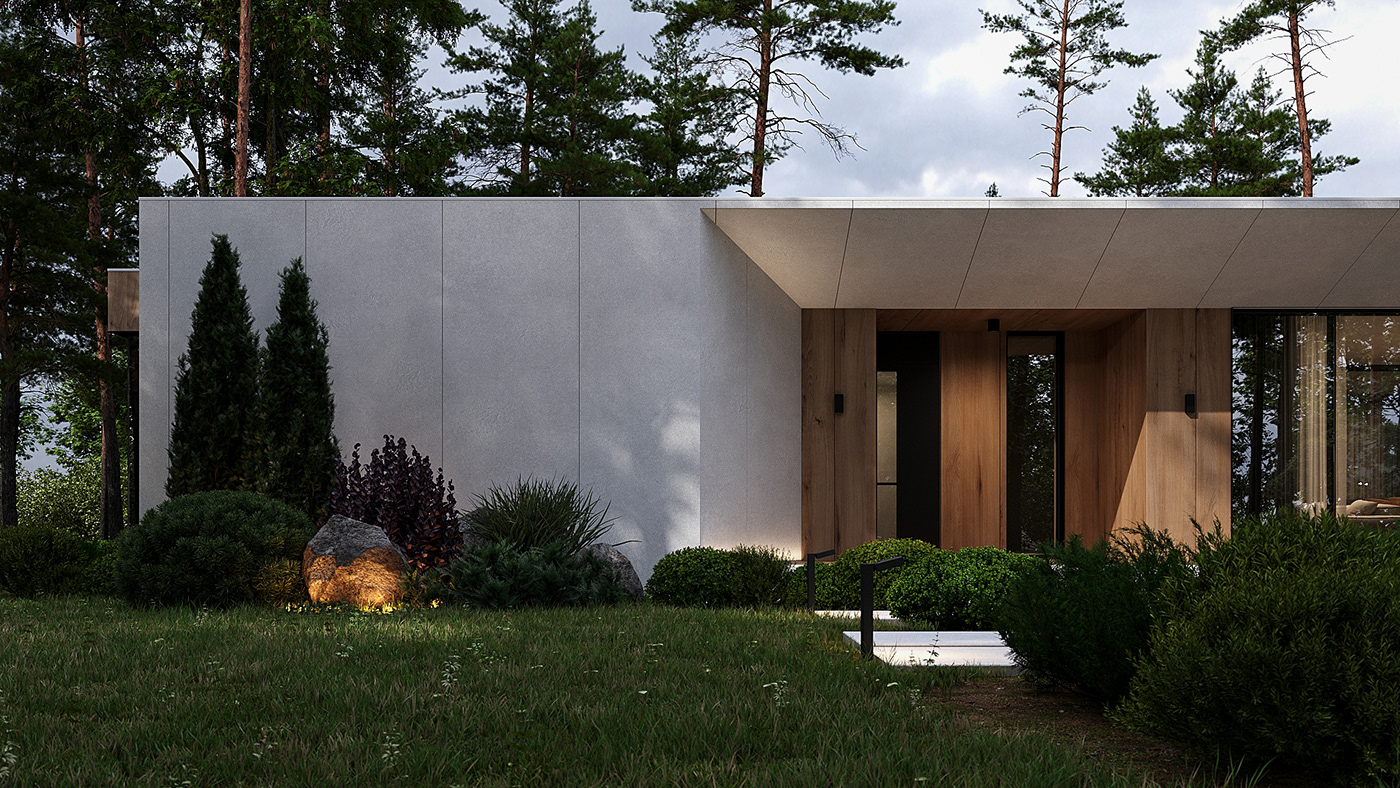 house exterior design Render CGI corona modern architecture visualization archviz