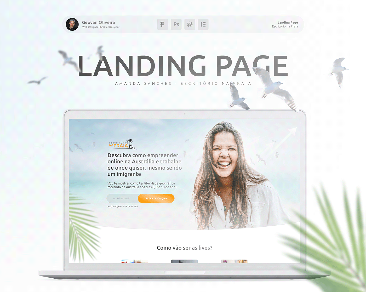 landing page pagina de vendas página captura lançamento infoproduto design gráfico
