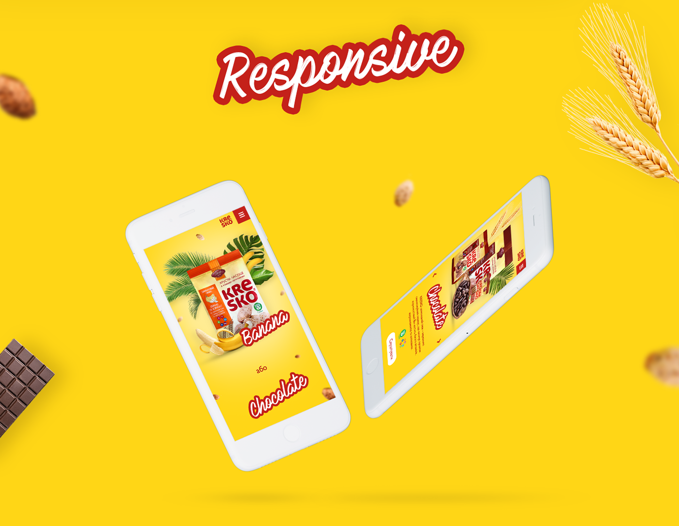 Web design Responsive concept bright color Sweets AVK Kresko mobile