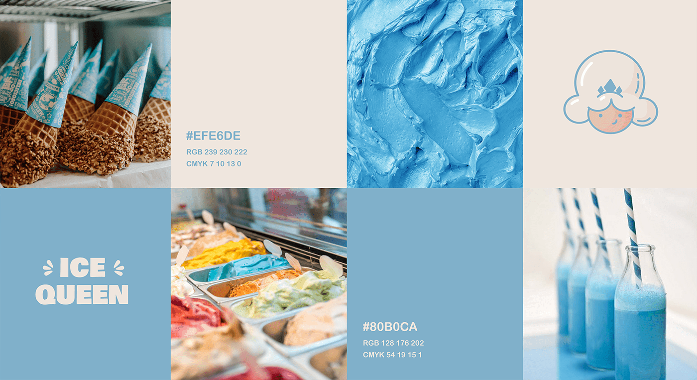 Color palette for ice cream shop