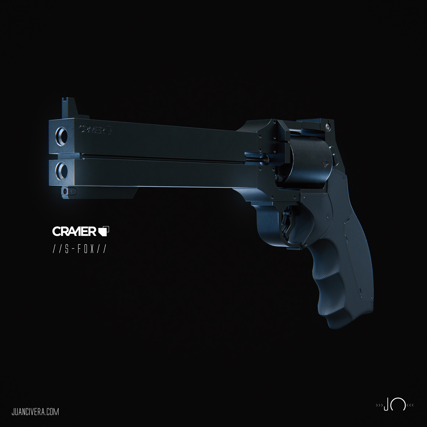Weapon uzi Colt katana knife Juan Civera Cyberpunk Sci Fi CGI 3D
