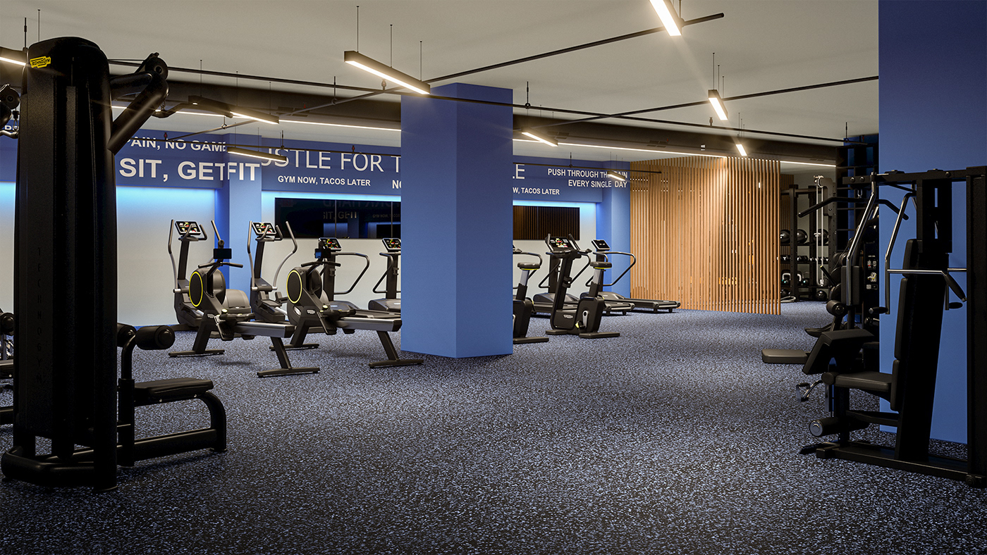 CGI archviz Render visualization interior design  architecture gym спорт design visual