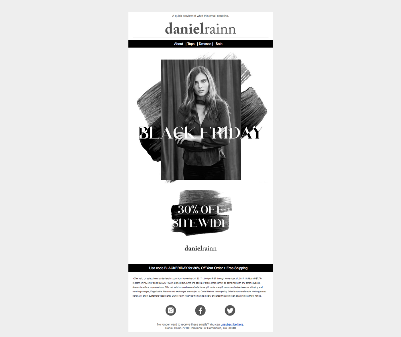 Fashion  Ecommerce graphic pretty FIDM design newsletter promo ad