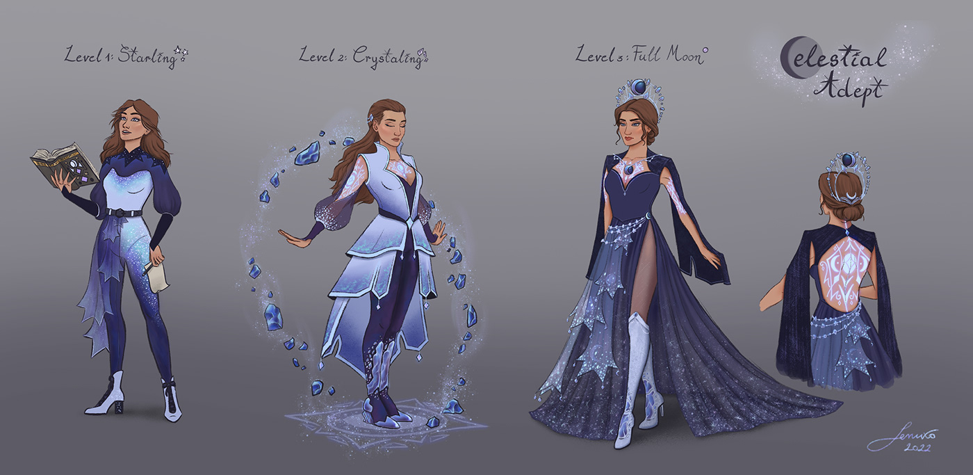 characterdesign digitalart digitalpainting conceptart fantasy moon stars celestial enchantress Character