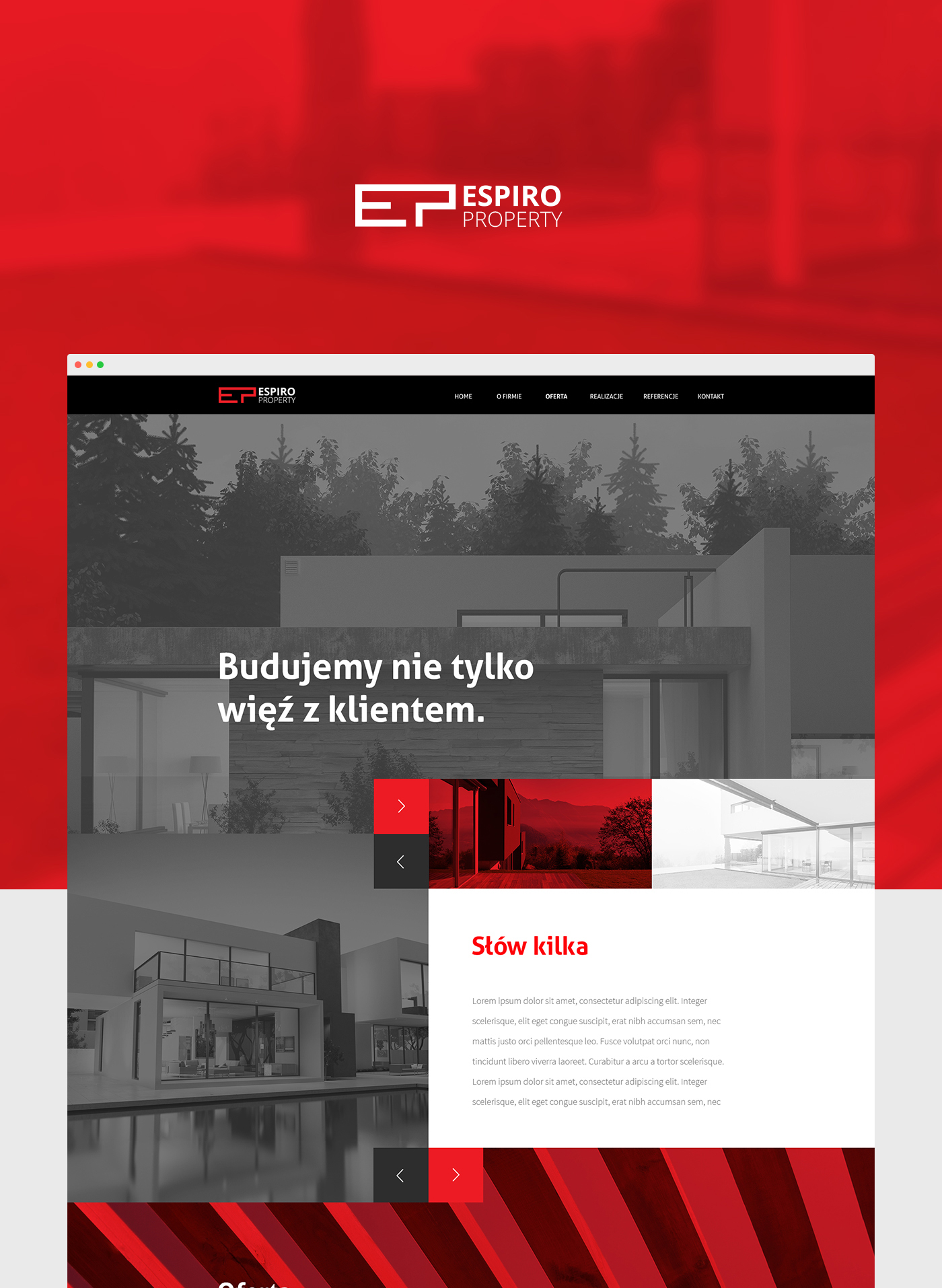 espiro property Website design Responsive smartphone mobile users red black