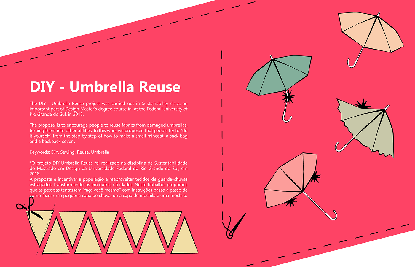 costura design DIY Guarda-chuva moda Reaproveitamento reuso reutilização sewing Umbrella