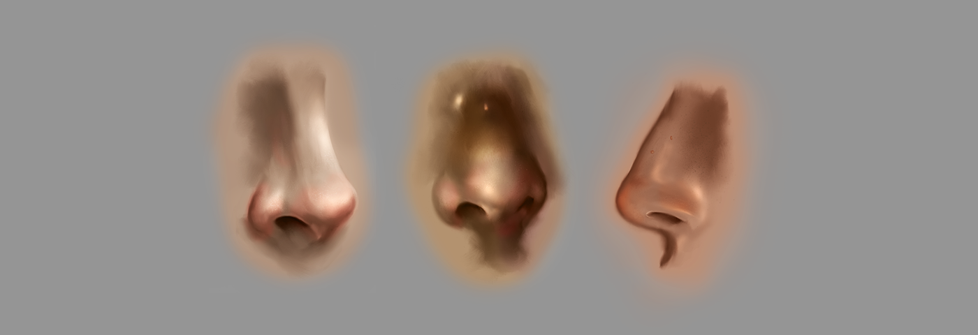 photoshop nose study anatomy COLOURING abstract Colour Dynamic greyscale step by step