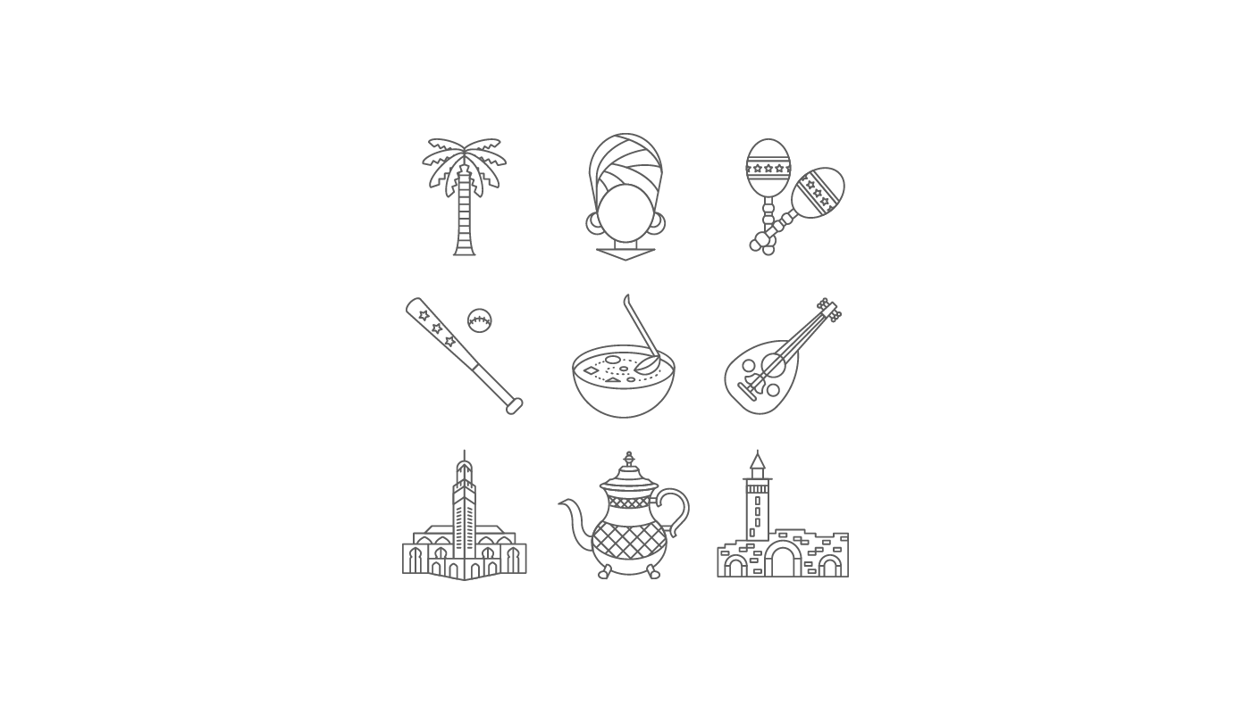 Icon cup cultural countries Diversity icon set glass icon collection vector ILLUSTRATION 