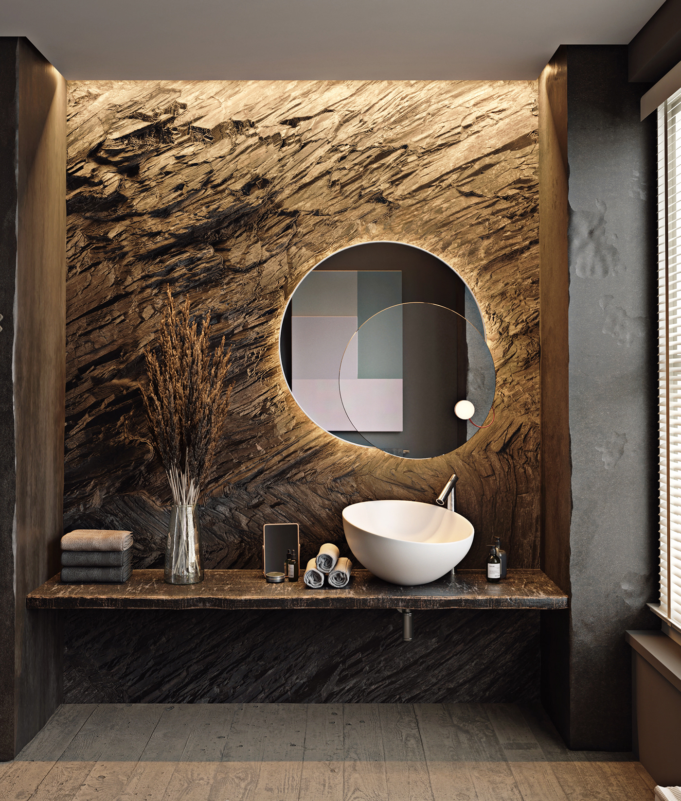 archviz architecture designer 3d 3D bathroom Render vray Interior grey decoration