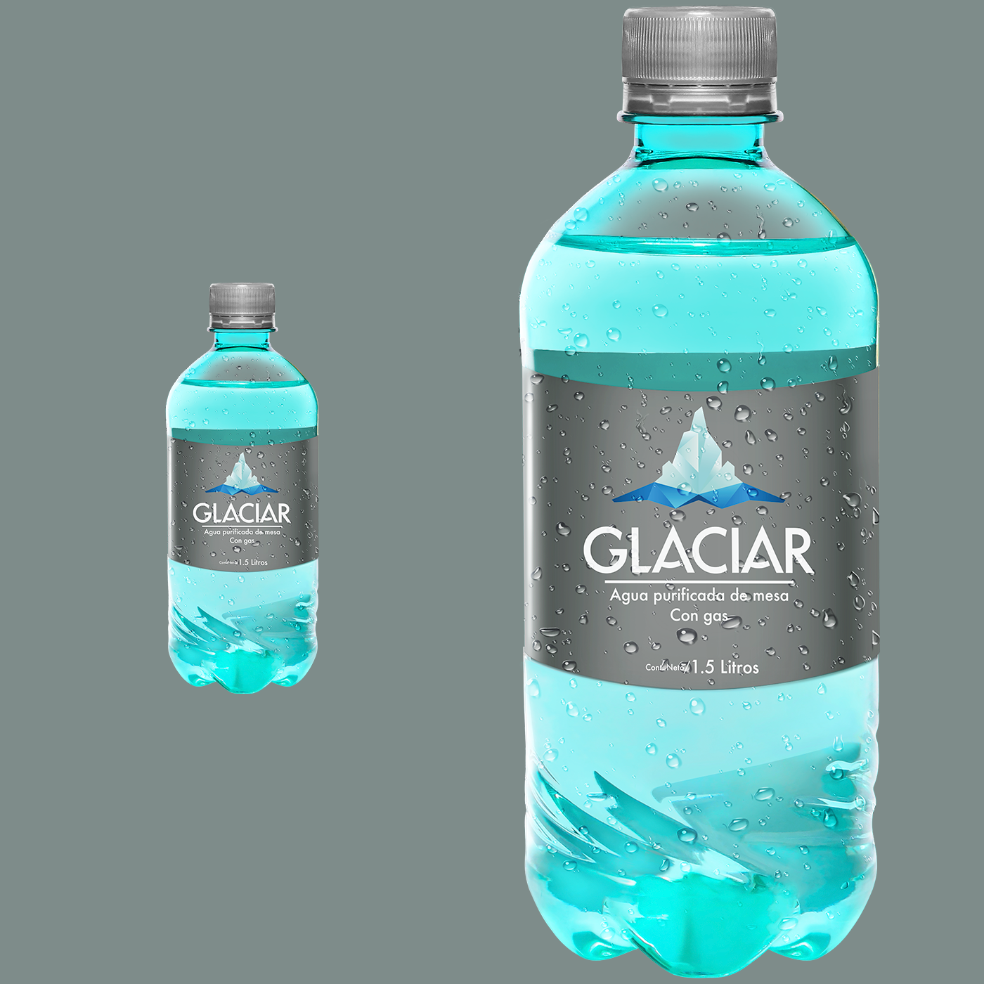 agua bottle branding  empaque gray Label Logotipo marca Packaging water