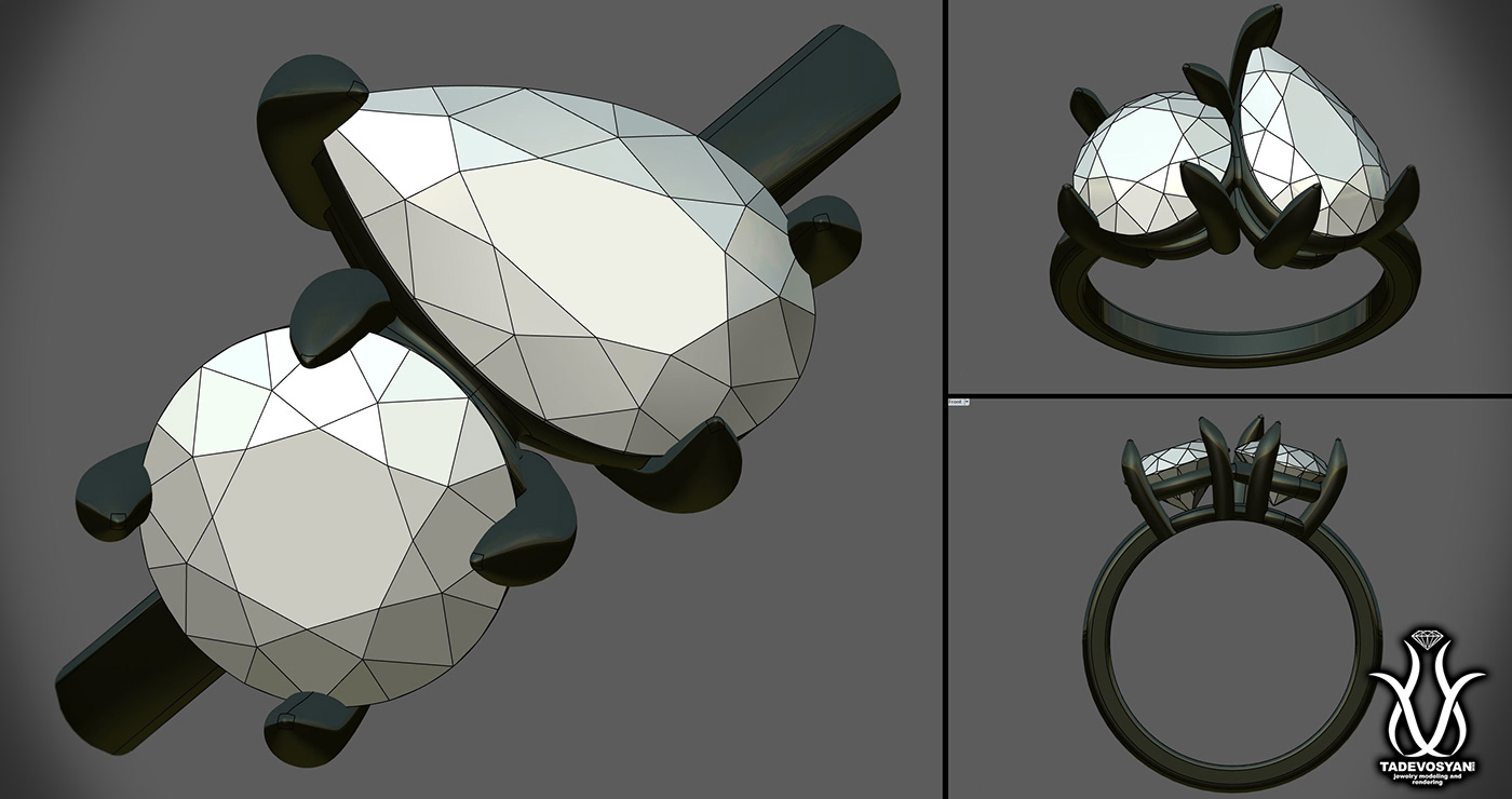 jewelry CAD Design engagement ring ring Rhinoceros 3d modeling cad drawing matrix Erik tadevosyan