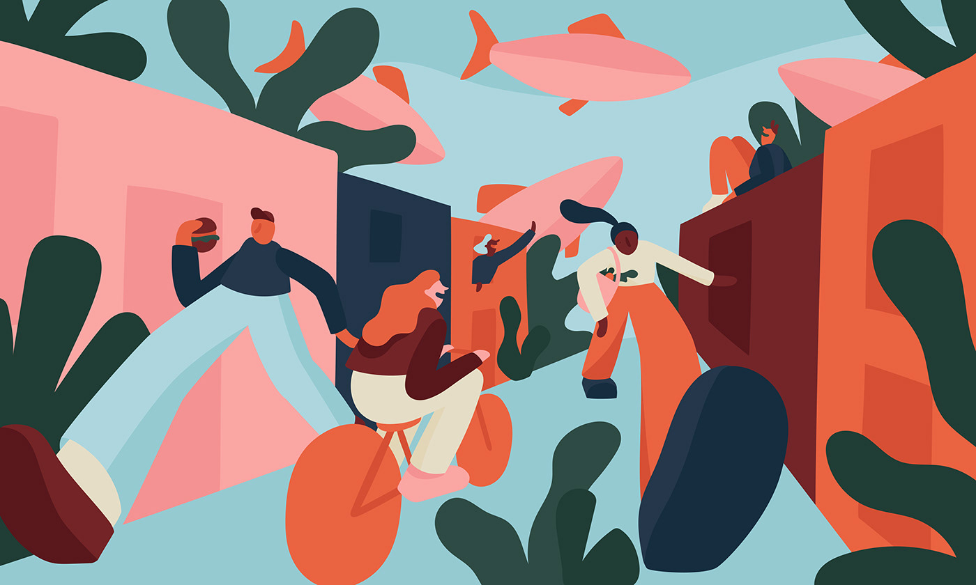 fast Food  ILLUSTRATION  norway Perspective quirky salmon underwater Urban