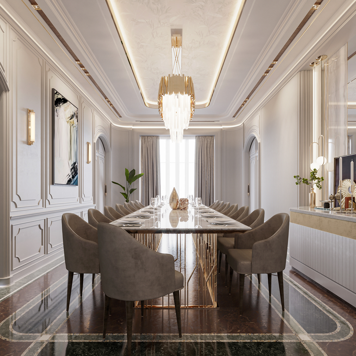 luxury Interior design Saudi Arabia Villa European art corona residential