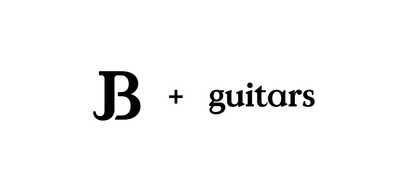 monogram brand branding  guitars wood stationary typography   paper Screenprinting t-shirt